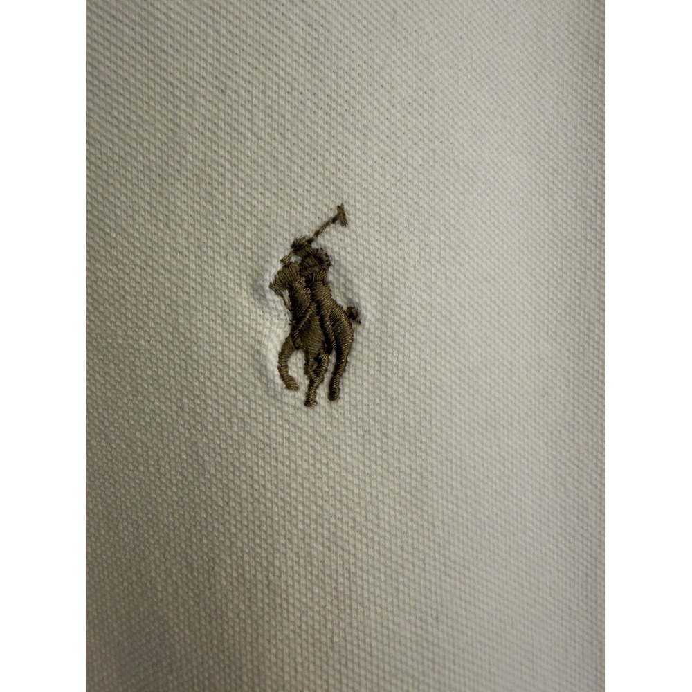 Polo Ralph Lauren-Custom Fit, Cream/Brown Pony, Casual, Preppy, Polo, Shirt. XL - Picture 8 of 9